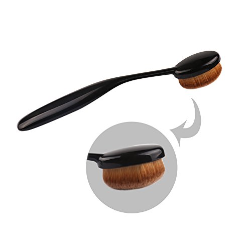 Zoreya Siyah Oval Diş Fırçası Makyaj Fırça Seti Krem Kontur Toz Kapatıcı Fondöten Eyeliner Kozmetik Aracı