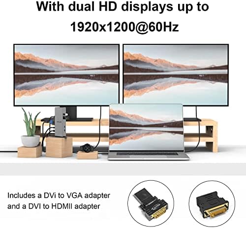 WAVLİNK Çift HDMI Yerleştirme İstasyonu, Windows, Mac OS ve Daha Fazlası için USB 3.0 Evrensel Dizüstü Bilgisayar Yerleştirme