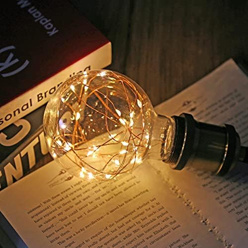 LED Peri ampul,G80 E26 sıcak beyaz Edison vida gece ışıkları, flaş yıldızlı dekoratif bakır tel dize ışıkları yatak odası oturma