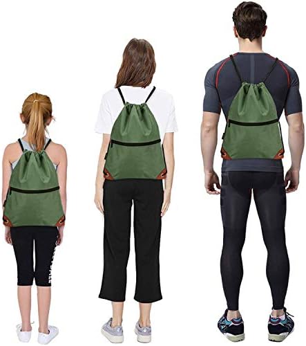 Peıcees İpli sırt çantası Su Geçirmez İpli Çanta Erkekler&Kadınlar için Siyah Sackpack için Spor/Alışveriş / Spor / Yoga/Okul