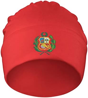 Peru Bayrağı Unisex Şapka Yumuşak Esnek Yetişkin Örgü Şapka