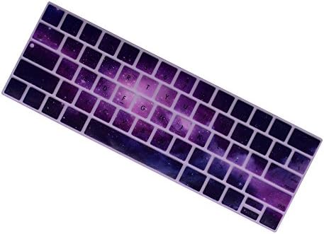 Dogxiong Dokunmatik Bar Romantik Mor Yıldız Galaxy Evren Profil Desen Doku Silikon Klavye Kapak Kılıf Cilt ıçin MacBook Pro