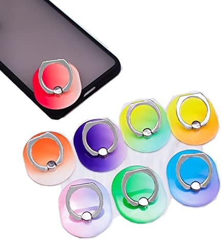 ShungFun 5 Adet Yuvarlak Desen Gökkuşağı Renk Cep Telefonu Halka Standı Tutucu Renkli Sevimli Desen Boyalı Dönen Metal Toka