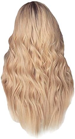Andongnywell ısıya dayanıklı sentetik saç Örgü tam peruk Kadınlar ıçin peruk Platin Sarışın Renk saç peruk