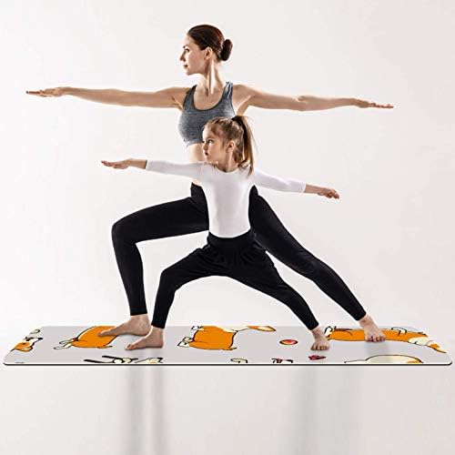 Unicey Corgi Köpek Yoga Mat Kalın Kaymaz Yoga Paspaslar Kadınlar ve Kızlar için egzersiz matı Yumuşak Pilates Paspaslar, (72x24