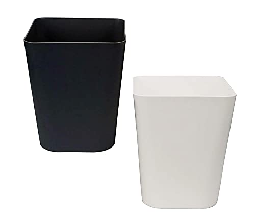 XİAOXG 6 Litre / 1.6 Galon Küçük çöp tenekesi çöp sepeti Mutfak Ofis Banyo için(Beyaz ve Siyah)