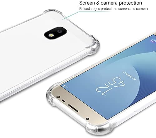 Moozy Şok Proof Silikon Kılıf Samsung J3 2017-Şeffaf Crystal Clear Telefon Kılıfı Yumuşak TPU Kapak