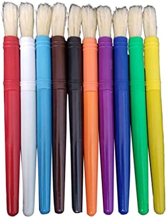 F Fityle 10 / 20x Çocuklar Sanatçı Boya Fırçaları Seti Yağ Arcylic Suluboya Resim Kaynağı-Çok Renkli